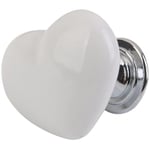 1 pc bouton de poignee en de coeur en metal de meuble /armoire /tiroir (s, blanc)