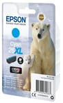 Epson 26XL - 9,7 ml - XL - syaani - alkuperäinen - läpipainopakkaus RF / äänihälyttimellä - mustepatruuna - Expression Premium XP-510, 520, 600, 605, 