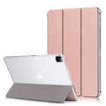 Suitable for ipad pro 12.9 inch PC hard shell tri-fold protective shell-Rose gold