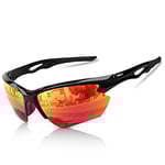 BONDDI Lunette de Soleil Sport Polarisée, Lunettes de Cyclisme Homme Femme pour Cyclisme, Conduite, Golf, Ski, Pêche et Course à Pied avec Protection UV400 et Monture TR90 Incassable