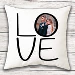 i-Tronixs® Personalised Valentines Cushion Cover Pillow For Boyfriend Girlfriend Husband Wife Wedding Engagement Gift Customise Picture Photo Image Couple Present (40cm X 40cm)Without Insert 008
