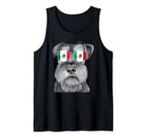 Miniature Schnauzer Dog Mexico Flag Sunglasses Tank Top