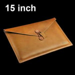 Lux-Case Envelope 2 (brun) 15 Inch Mobilpåse I Äkta Läder