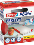 tesa extra Power Perfect Cloth Tape - Fabric-Reinforced Repairing Tape for Crafting, Repairing, Fastening, Reinforcing and Labelling - Red - 2.75 m x 19 mm