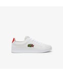Lacoste Mens Carnaby Piquee Shoes in White red Textile - Size UK 11