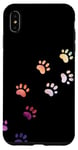 Coque pour iPhone XS Max Motif empreintes de pattes de chien en aquarelle abstrait arc-en-ciel