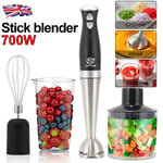 4 in 1 Hand Blender Set Stainless Steel Stick Soup Puree Mixer Smoothie Maker