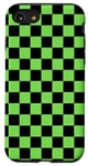 iPhone SE (2020) / 7 / 8 black & Green Classic Checkered Pattern Checker Checkerboard Case