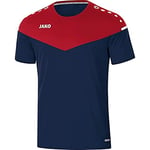 JAKO Men's Champ 2.0 t-shirt, navy/chili red, M
