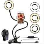 AJH Led Ring Light with Stand and Phone Holder, Phone USB Cooler (Mobile Phone Radiator) USB Powered and 3 Modes Lighting with Cell Phone Mobile Holder