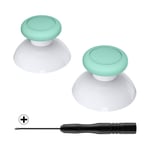 eXtremeRate Mint Green & White Dual-color Replacement 3D Joystick Thumbsticks, Analog Thumb Sticks with Cross Screwdriver for Nintendo Switch Pro Controller