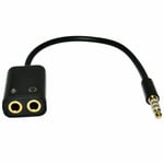 3.5mm Audio Headset Mic Y Splitter Cable Adapter TRRS to 2 TRS For Tabs, Laptops