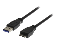 DELTACO USB3-010S - USB-kabel - Micro-USB typ B (hane) till USB typ A (hane) - USB 3.0 - 1 m - svart