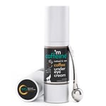 mCaffeine Coffee Under Eye Cream with Free Eye Roller | Reduces Dark Circles, Puffiness and Fine Lines | With Vitamin E and White Water Lily | Natural Aroma | 30ml