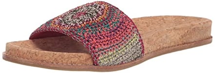 The SAK Women's Mendocino Slide Crochet, Slip On Sandals, Summer Open Toe Shoes, Sunset Stripe Medallion, 7 UK