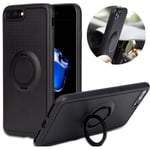 Iphone 7 - Carbon Silikonskal Med Ringhållare Floveme Grå