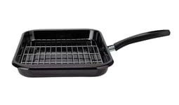 Home Rectangular Enamel Grill Pan Complete With A Chromed Carbon Steel Rack
