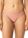 S (10) Chantelle Motif Briefs High Leg Mid Rise Lightly Lined Knickers Blush