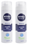 2 x Nivea Men Sensitive Skin Shaving Gel 200ml Chamomile & Witch Hazel Extract
