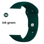SQWK Strap For Apple Watch Band Silicone Pulseira Bracelet Watchband Apple Watch Iwatch Series 5 4 3 2 38mm or 40mm SM ink Green