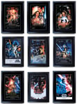 HWC Trading A3 FR Star Wars Complete Saga Movie Poster Collection Cast Signed Gift Framed Printed Ford Hamill Fisher Portman Ridley McGregor Gifts Print Photo Picture Display