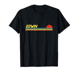 Edwin First Name Logo Retro Sunset Surfer Style Edwin T-Shirt