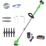 Electric Lawn Grass Trimmers Edgers, Length Adjustable, Machine Head Multi-Angle Adjustment Weed Trimmer, with Blade Battery Charger