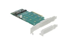 Delock PCI Express x8 Card to 2 x internal NVMe M.2 Key M - Bifurcation - lagringskontrol - M.2 NVMe Card - PCIe 4.0 x8