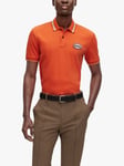 BOSS Parlay 194 Badge Polo Shirt, Dark Orange