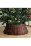 Wicker Christmas Tree Collar Skirt Rattan Xmas Tree Basket Ring Base