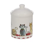 Ceramic Storage Jar with Lid Airtight Food Storage Canister for Home and Kitchen, Cat Gift for Cat Lovers Women Men