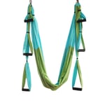Alavo Yoga Hammock Indoor Outdoor Fitness Swing Set with Extension Rope Stainless Steel Hanging Pan,green + sky blue