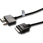 Vhbw - Câble adaptateur de ligne aux Radio compatible avec Apple iPhone modèles avec connecteur 30 broches voiture, véhicule - usb
