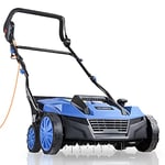 Hyundai 1800w Electric Lawn Scarifier/Aerator/Lawn Rake, 230v, 380mm Working Width, 5 Heights, 45l Grass Box & 10m Cable, Scarifier 3 Year Warranty