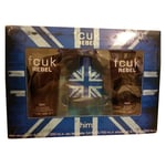 FCUK Rebel Him 100ml EDT Spray & Shower Gel 200ml & Aftershave Balm 200ml Set