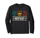 Eat Sleep Record Repeat Funny Music Record Player Vintage Long Sleeve T-Shirt