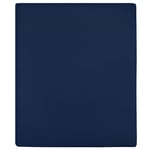 vidaXL Dra-på-lakan jersey 2 st marinblå 160x200 cm bomull 136237