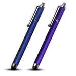 FOREFRONT CASES Universel Capacitif Stylet pour Apple iPad Pro 12.9 Pouces 2021 (5ᵉ Génération) Stylus Touch Pen Métallisé à Pointe de Caoutchouc - Anti-Rayures & Anti-Graisse Stylets - Bleu & Violet