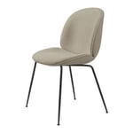 Gubi - Beetle Dining Chair Conic Base Black Light Bouclé 008 - Metall/Textilmaterial