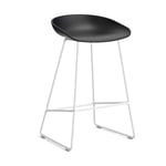 HAY About a Stool 38 Low barstol 2.0 Svart-vitt stålstativ