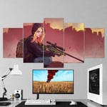 TOPRUN Modern Art print picture PUBG PlayerUnknown's Battlegrounds 5 pieces wall art decor Paintings on canvas for office Home decor 5 panel oil pictures print on canvas for living room