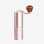 Manual coffee grinder, hand coffee grinder, stainless steel, espresso grinder, manual, precise grinding level adjustment, stepless, portable manual bean burr mill. pink