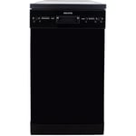 electriQ Slimline Dishwasher Freestanding 10 Place Delay Timer 4 Programs Black