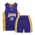 Kobe Bryant No.24 Baskettröja Set Lakers Uniform för barn Tonåringar W - Perfet Purple L (140-150CM)