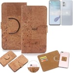 360° wallet case cork cover for Motorola Moto G53y 5G case bag