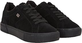Tommy Hilfiger Women Trainers Suede Shoes Vulcanised, Black (Black), 6 UK