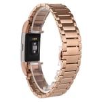 Fitbit Charge 2 three beads stainless steel watch band - Rose Gold