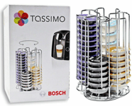 BOSCH TASSIMO T-DISC / POD HOLDER 52 PODS CHROME ROTATING BASE GENUINE 00574959