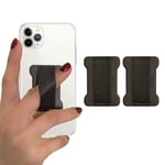 Amazon Brand - Eono Finger Strap Phone Holder -Ultra-Thin Anti-Slip Universal Cell Phone Grips Band Holder for Back of Phone - 5.5cm in length,Gray,2-Pack