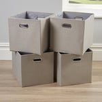 Cube Pack of Four Canvas Fabric 32.5cm Storage Insert Boxes